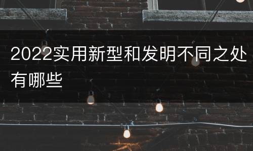 2022实用新型和发明不同之处有哪些