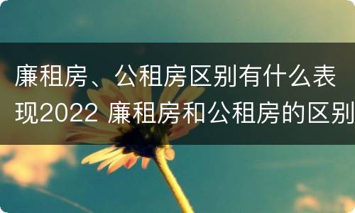 廉租房、公租房区别有什么表现2022 廉租房和公租房的区别到底是什么