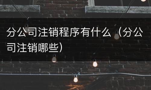 分公司注销程序有什么（分公司注销哪些）