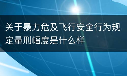 关于暴力危及飞行安全行为规定量刑幅度是什么样