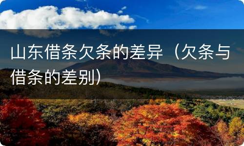 山东借条欠条的差异（欠条与借条的差别）