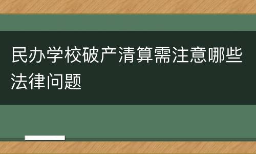民办学校破产清算需注意哪些法律问题