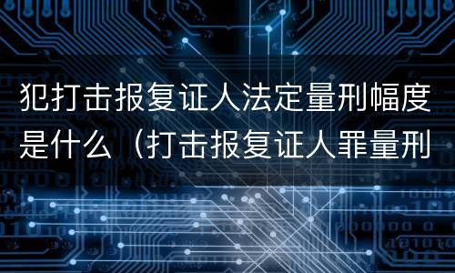 犯打击报复证人法定量刑幅度是什么（打击报复证人罪量刑标准）