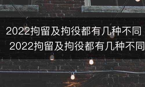 2022拘留及拘役都有几种不同 2022拘留及拘役都有几种不同的