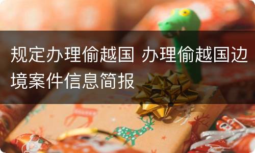 规定办理偷越国 办理偷越国边境案件信息简报