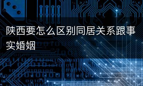 陕西要怎么区别同居关系跟事实婚姻