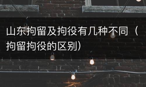 山东拘留及拘役有几种不同（拘留拘役的区别）
