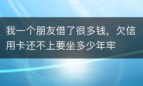 我一个朋友借了很多钱，欠信用卡还不上要坐多少年牢