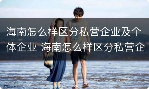 海南怎么样区分私营企业及个体企业 海南怎么样区分私营企业及个体企业名录