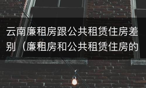 云南廉租房跟公共租赁住房差别（廉租房和公共租赁住房的区别）