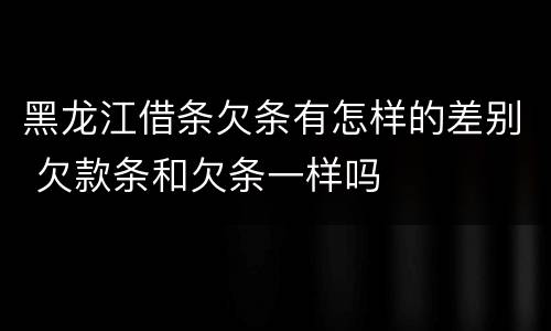 黑龙江借条欠条有怎样的差别 欠款条和欠条一样吗
