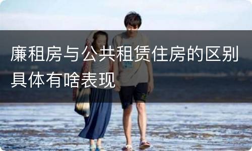 廉租房与公共租赁住房的区别具体有啥表现