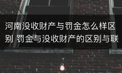 河南没收财产与罚金怎么样区别 罚金与没收财产的区别与联系