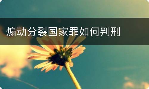 煽动分裂国家罪如何判刑