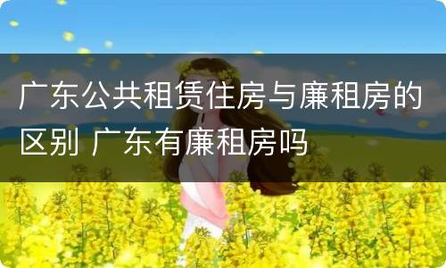 广东公共租赁住房与廉租房的区别 广东有廉租房吗