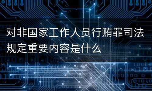 对非国家工作人员行贿罪司法规定重要内容是什么
