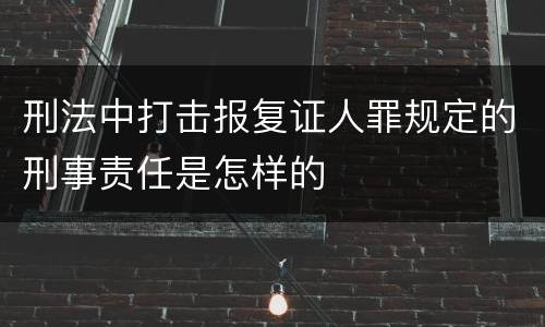 刑法中打击报复证人罪规定的刑事责任是怎样的