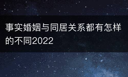 事实婚姻与同居关系都有怎样的不同2022