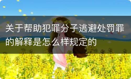 关于帮助犯罪分子逃避处罚罪的解释是怎么样规定的