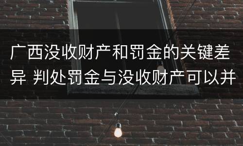 广西没收财产和罚金的关键差异 判处罚金与没收财产可以并罚吗