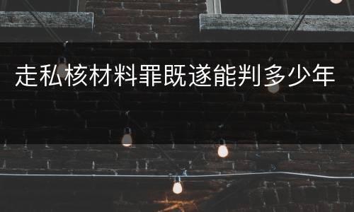 走私核材料罪既遂能判多少年