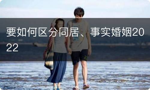 要如何区分同居、事实婚姻2022