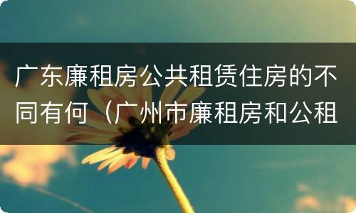 广东廉租房公共租赁住房的不同有何（广州市廉租房和公租房的区别）