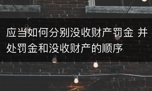应当如何分别没收财产罚金 并处罚金和没收财产的顺序