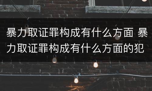 暴力取证罪构成有什么方面 暴力取证罪构成有什么方面的犯罪