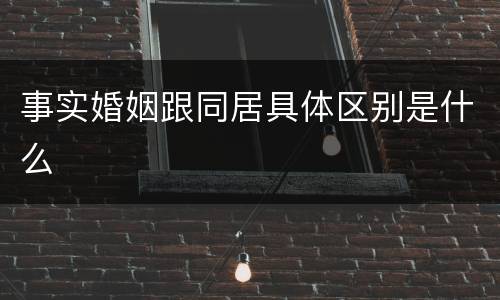 事实婚姻跟同居具体区别是什么