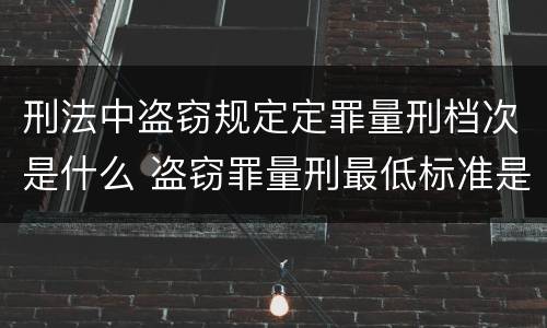 刑法中盗窃规定定罪量刑档次是什么 盗窃罪量刑最低标准是