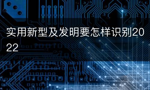 实用新型及发明要怎样识别2022