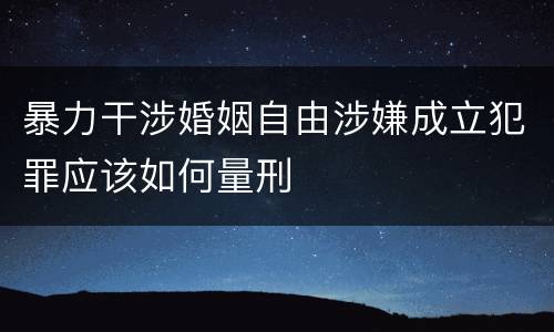 暴力干涉婚姻自由涉嫌成立犯罪应该如何量刑