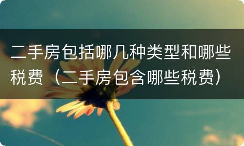二手房包括哪几种类型和哪些税费（二手房包含哪些税费）