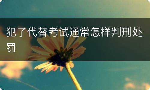 犯了代替考试通常怎样判刑处罚