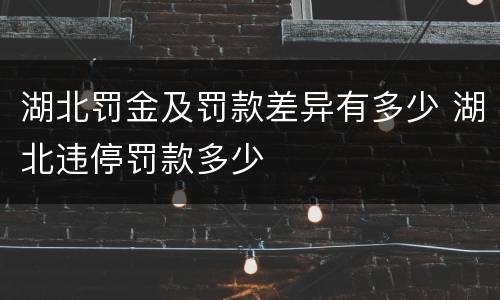 湖北罚金及罚款差异有多少 湖北违停罚款多少