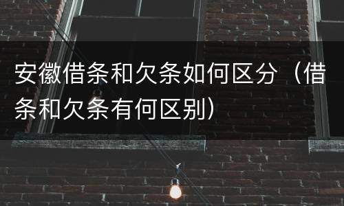 安徽借条和欠条如何区分（借条和欠条有何区别）