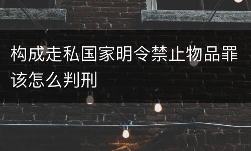 构成走私国家明令禁止物品罪该怎么判刑