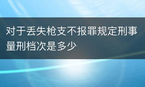 对于丢失枪支不报罪规定刑事量刑档次是多少