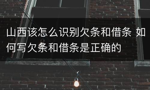 山西该怎么识别欠条和借条 如何写欠条和借条是正确的