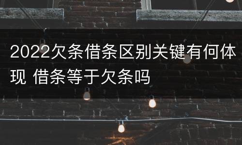 2022欠条借条区别关键有何体现 借条等于欠条吗