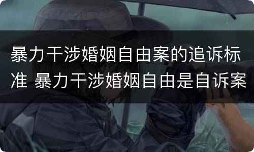 暴力干涉婚姻自由案的追诉标准 暴力干涉婚姻自由是自诉案件