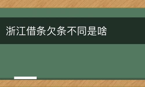浙江借条欠条不同是啥