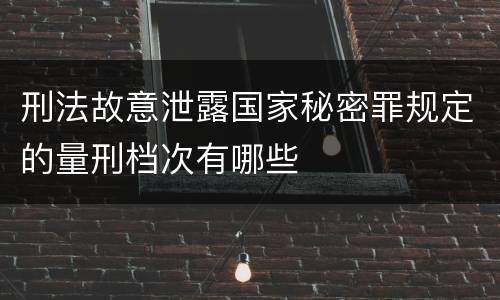 刑法故意泄露国家秘密罪规定的量刑档次有哪些