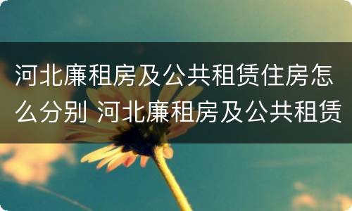 河北廉租房及公共租赁住房怎么分别 河北廉租房及公共租赁住房怎么分别认定