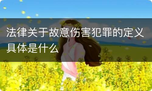 法律关于故意伤害犯罪的定义具体是什么