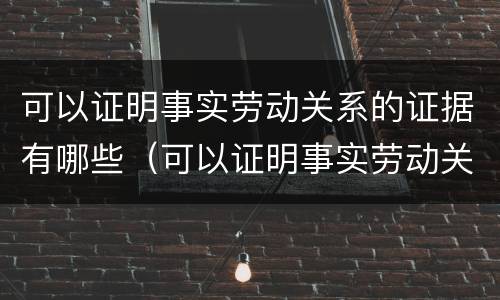 可以证明事实劳动关系的证据有哪些（可以证明事实劳动关系的证据有哪些内容）