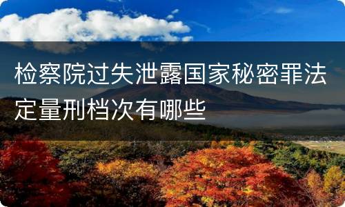 检察院过失泄露国家秘密罪法定量刑档次有哪些