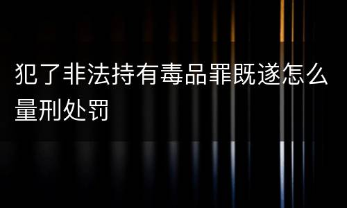 犯了非法持有毒品罪既遂怎么量刑处罚