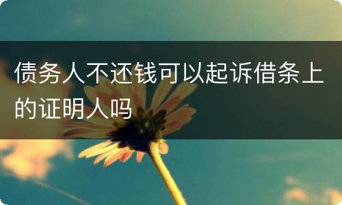 债务人不还钱可以起诉借条上的证明人吗
